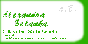 alexandra belanka business card